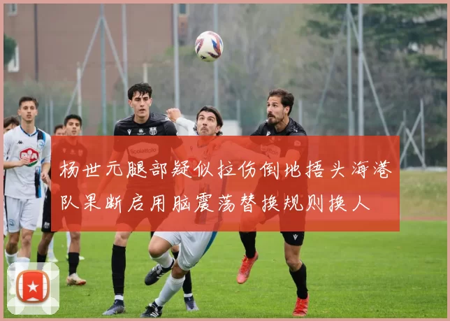 杨世元腿部疑似拉伤倒地捂头海港队果断启用脑震荡替换规则换人